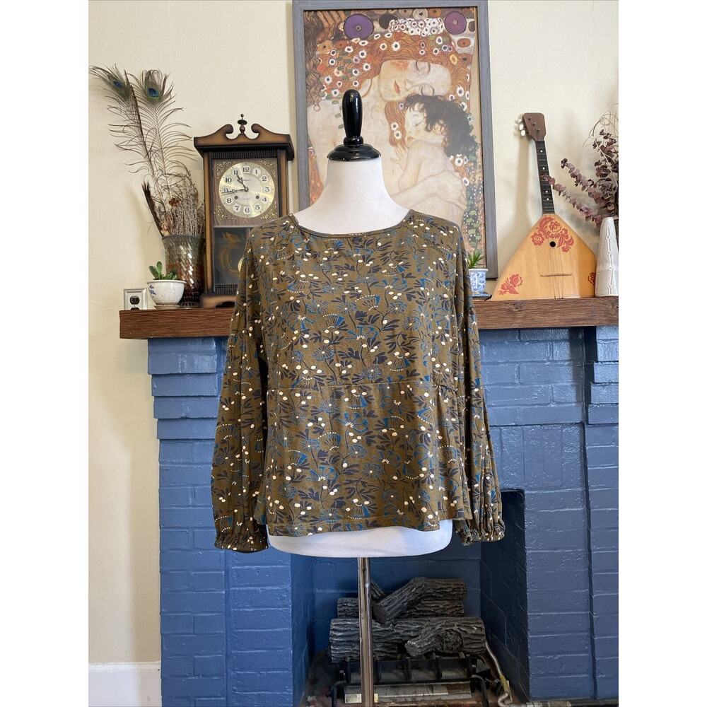 Mistral XL 1X Floral Boho Cotton Peasant Cottagecore Plus Balloon Sleeve UK